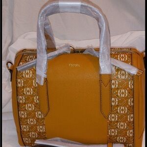 Elegant Mustard Fossil Handbag